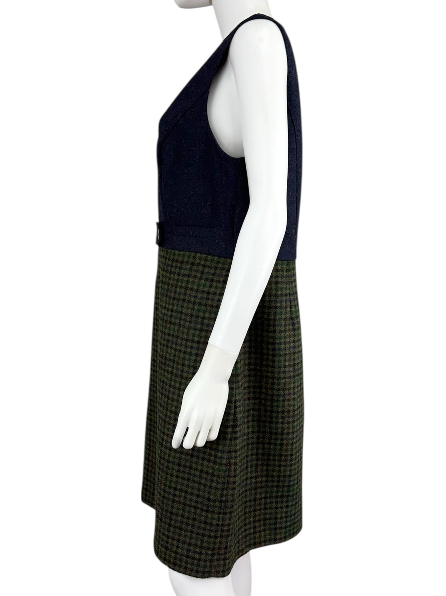 HOBBS LONDON Navy & Green Wool Dress Size 12