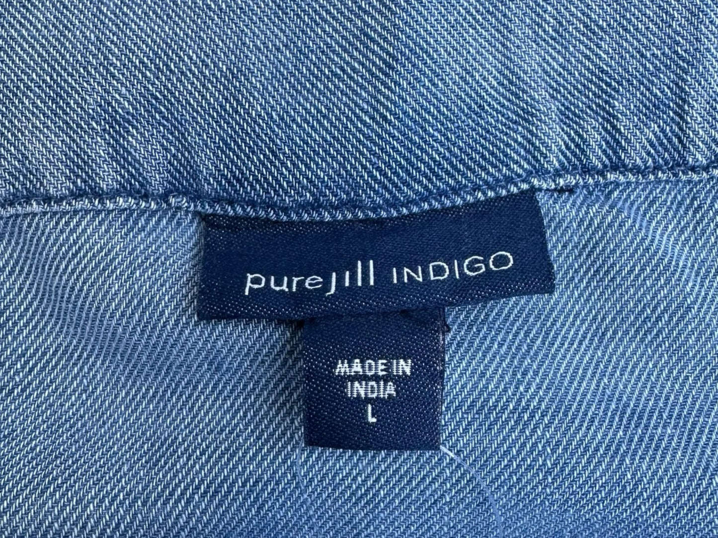Pure Jill INDIGO Blue Overall Maxi Dress Size L