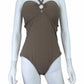 TRINA TURK NWT Brown Metallic One Piece Swimsuit Size 14