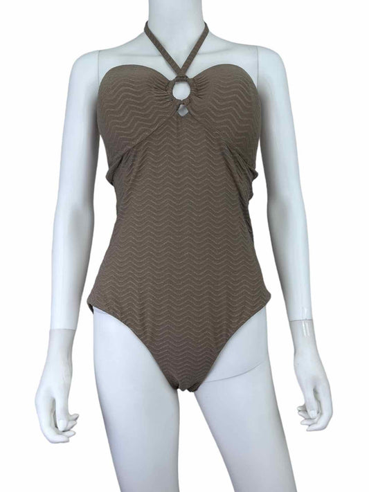 TRINA TURK NWT Brown Metallic One Piece Swimsuit Size 14