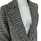 DKNY Blue Fringe Trim Tweed Blazer Size 10
