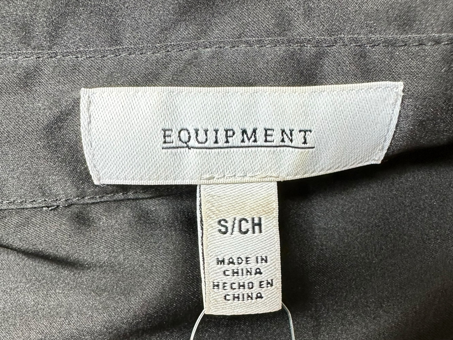 EQUIPMENT Black Satin Button-Down Shirt Size S