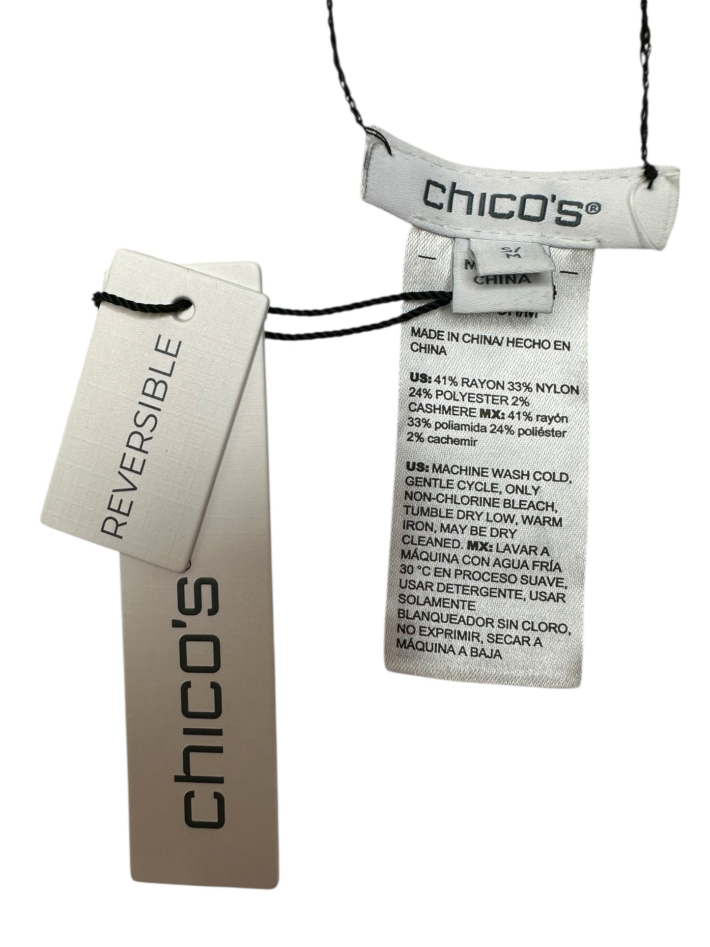 Chico's NWT Reversible Hearts Ruana Sweater Cardigan Size M