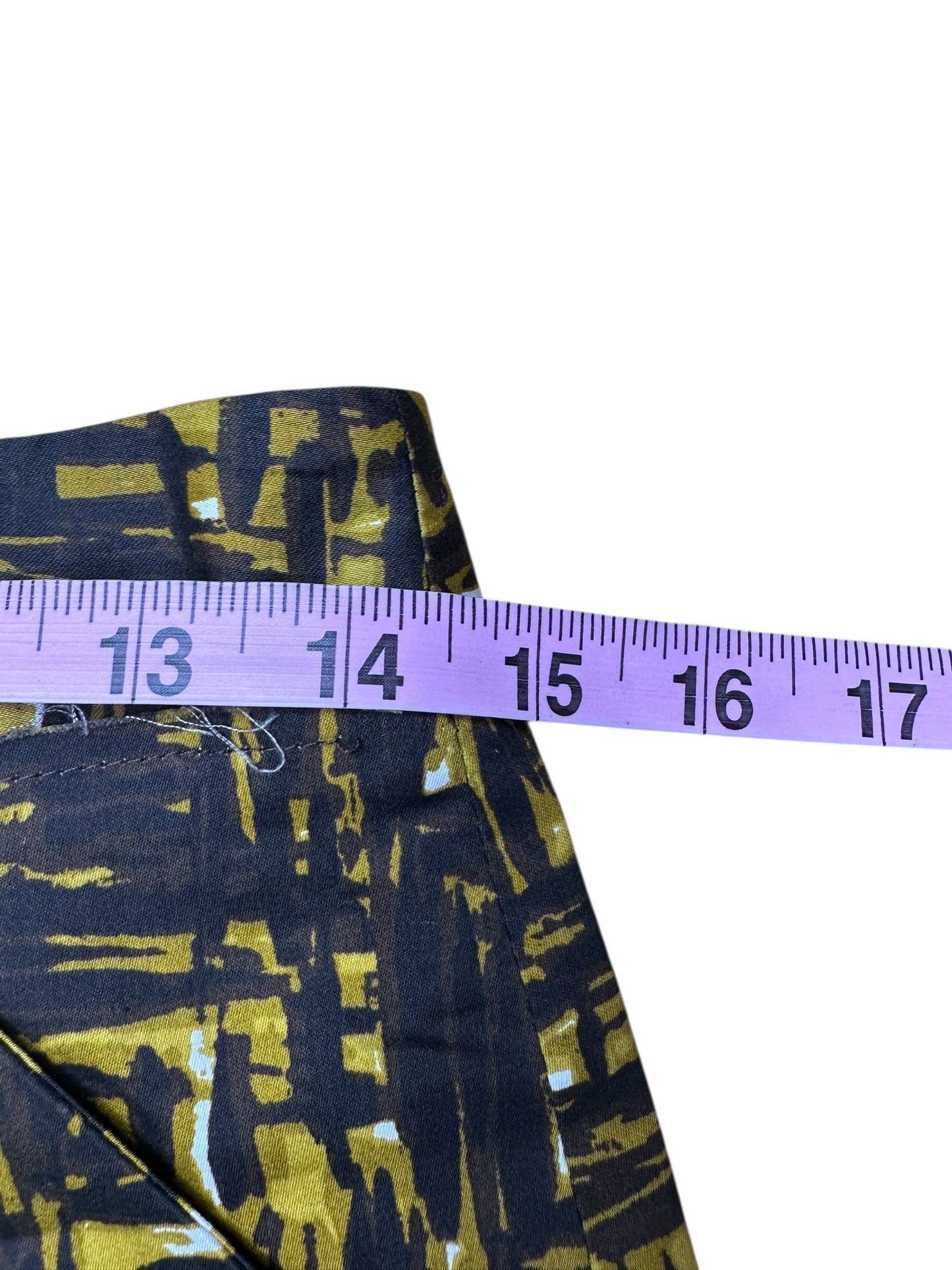 MILLY Black and Yellow Patterned Midi Skirt NWT Size 6