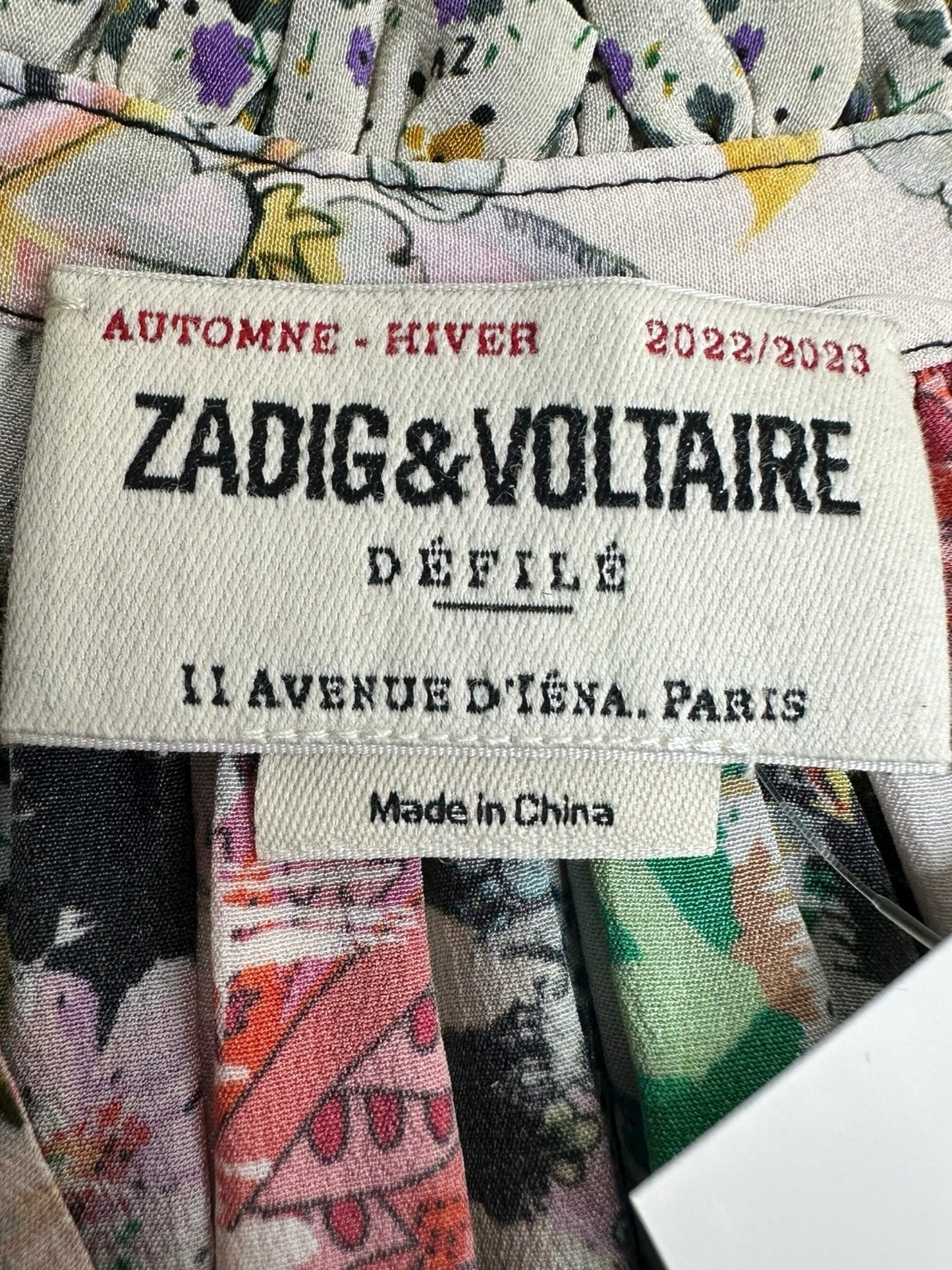 ZADIG & VOLTAIRE Rocade 100% Silk Print Dress Size S
