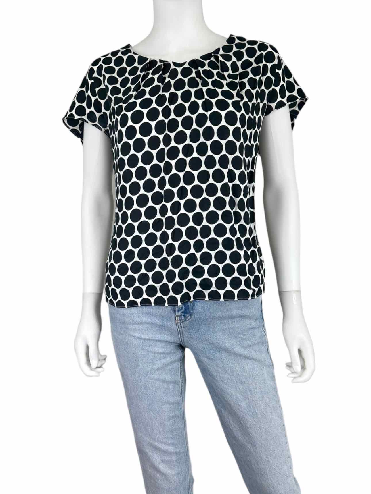 Boden Black Polka Dot Blouse Size 12