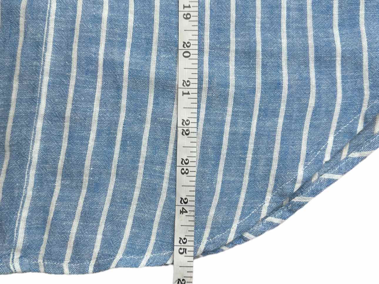 Rails Blue Striped Linen Blouse Size XS