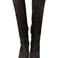 PRADA Brown Suede Wedge Knee Boots Size 7