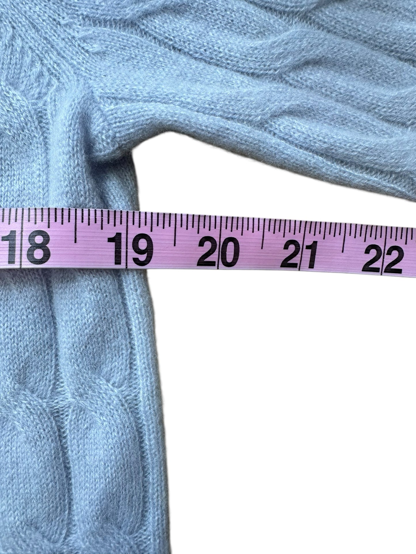 magaschoni NWT Blue 100% Cashmere Cable Sweater Cardigan Size L