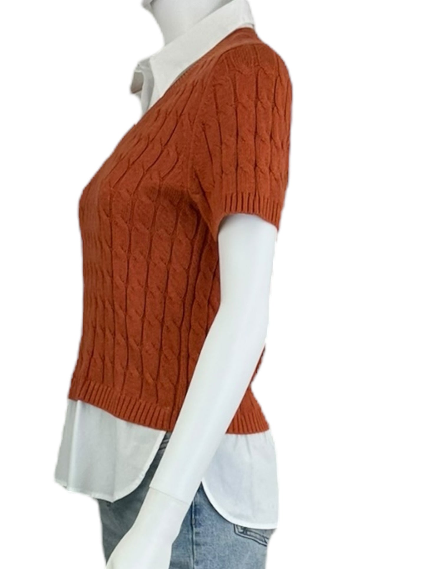 j. society Orange Cable Knit Sweater Size S