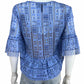 BCBGMAXAZRIA Blue Lace Peplum Blouse Size XXS