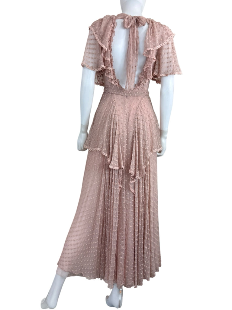 Spell Pink Layered Maxi Cocktail Dress Size XS