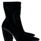 prada Black Velvet Bootie Size 37.5