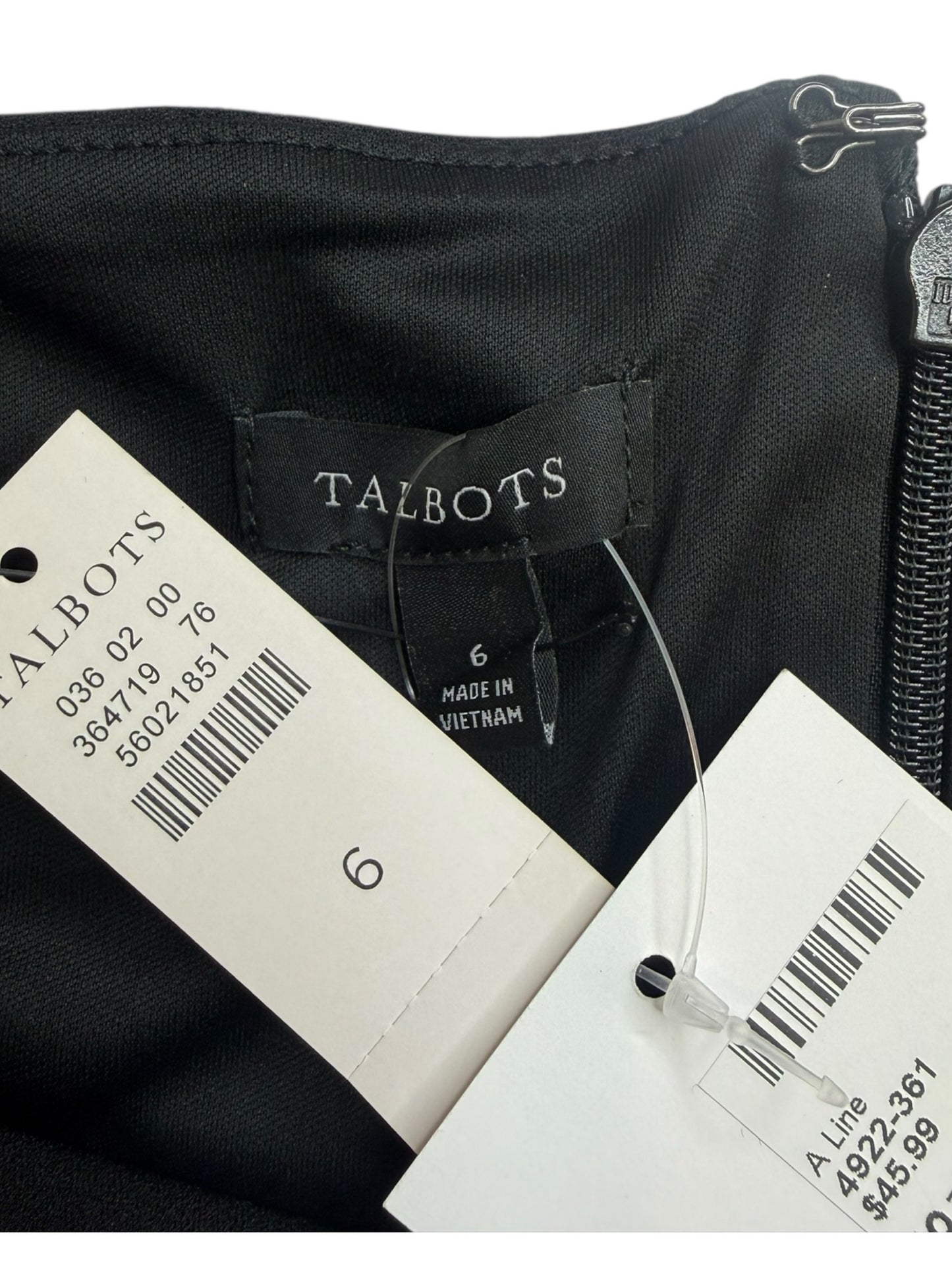 Talbots Black Cocktail Midi Dress Size 6