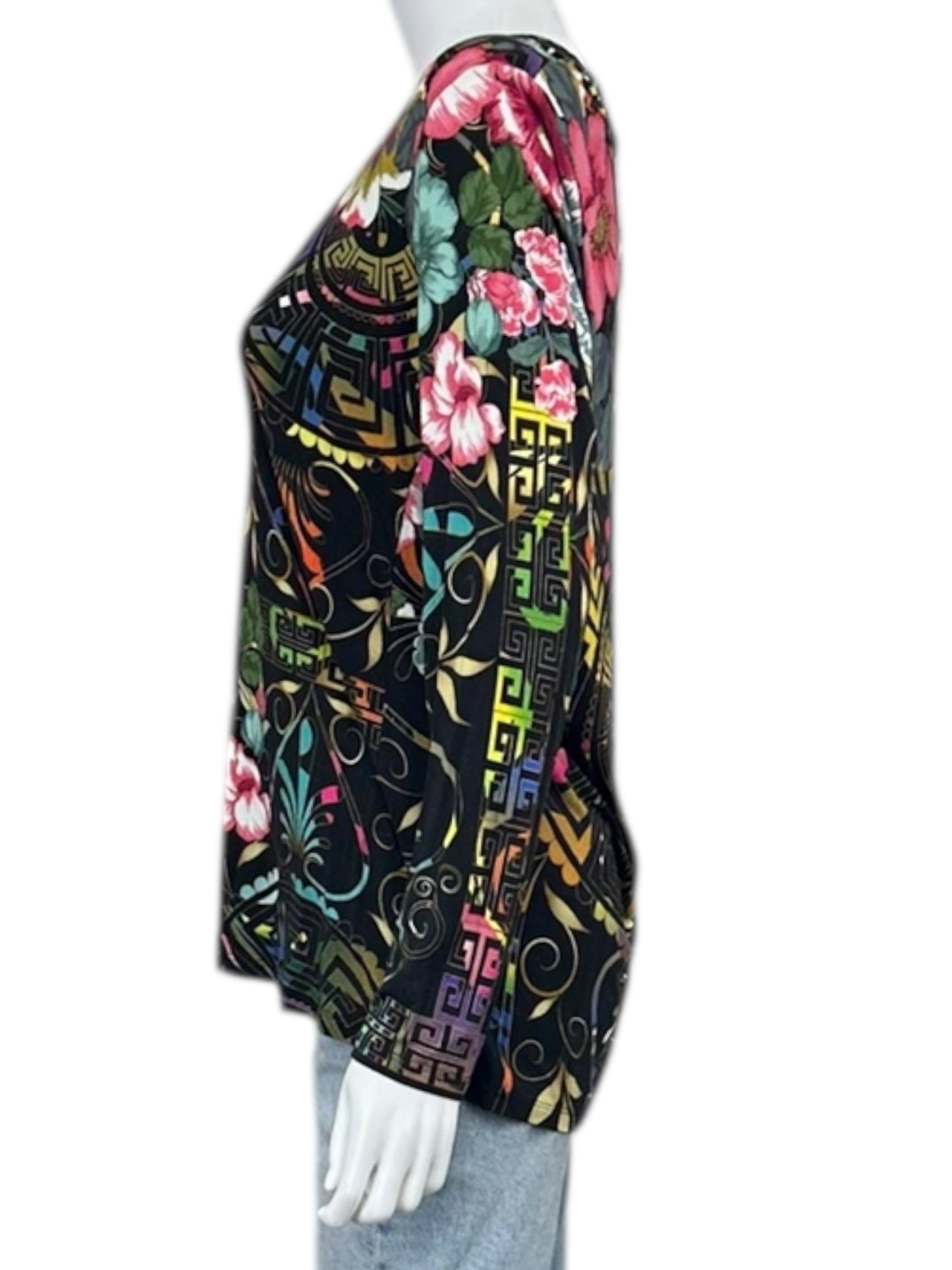 Johnny Was Floral Print Knit Top Size M