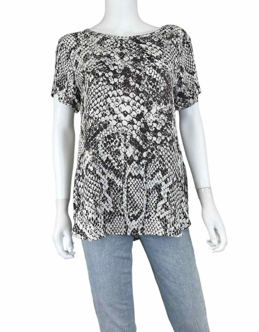 LAVENDER BROWN Snake Print Popover Top Size M