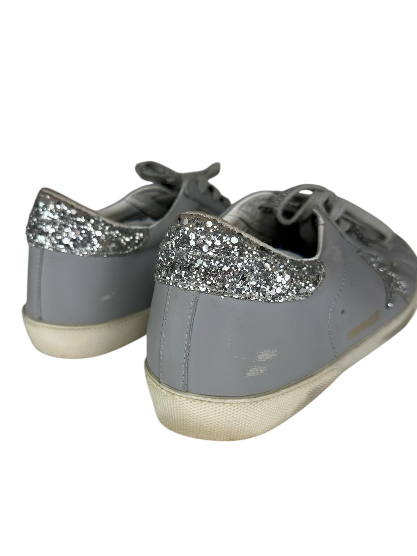 GOLDENGOOSE Grey Super-Star Leather Sneakers Size 40