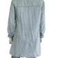 TAHARI 100% Linen Blue Striped Button-down Size L