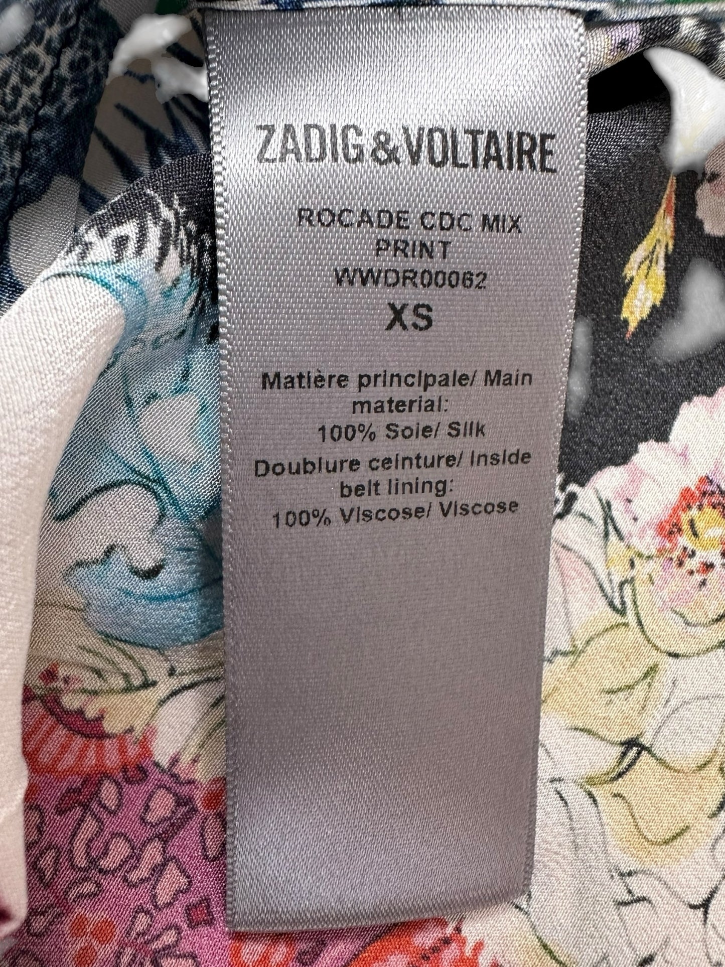 ZADIG & VOLTAIRE Rocade 100% Silk Print Dress Size S