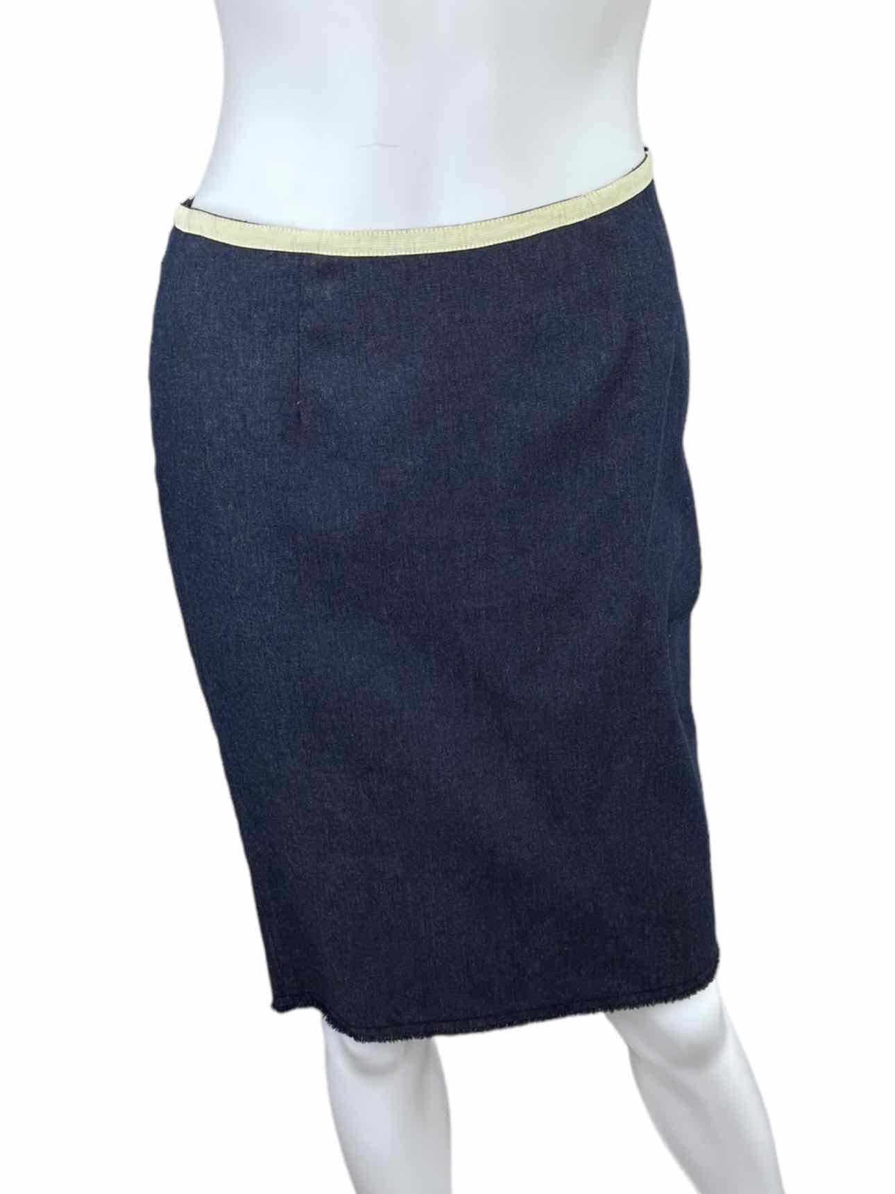 miu miu Blue Cotton Pencil Skirt Size 38