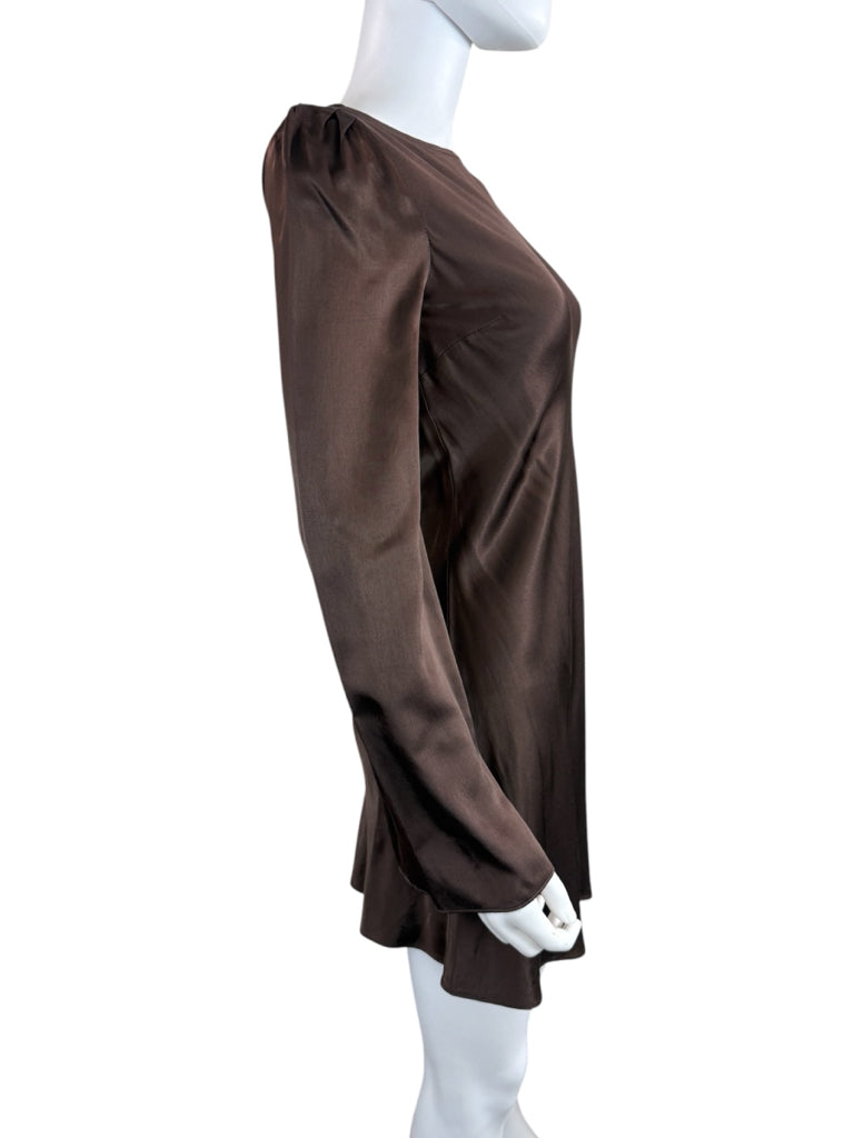 STONE COLD FOX x REVOLVE Brown Satin Basier Mini Dress Size XS