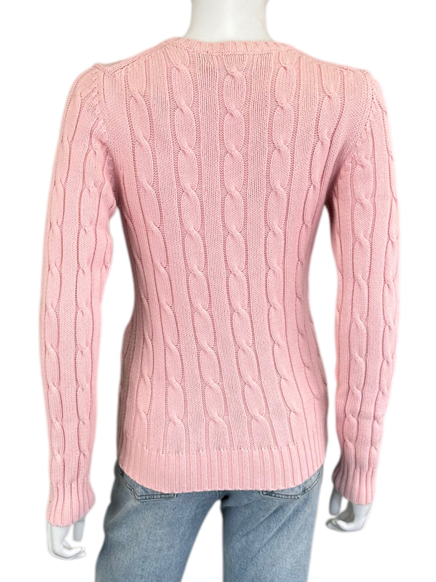 Vineyard Vines Pastel Pink Cable Knit Sweater Size S