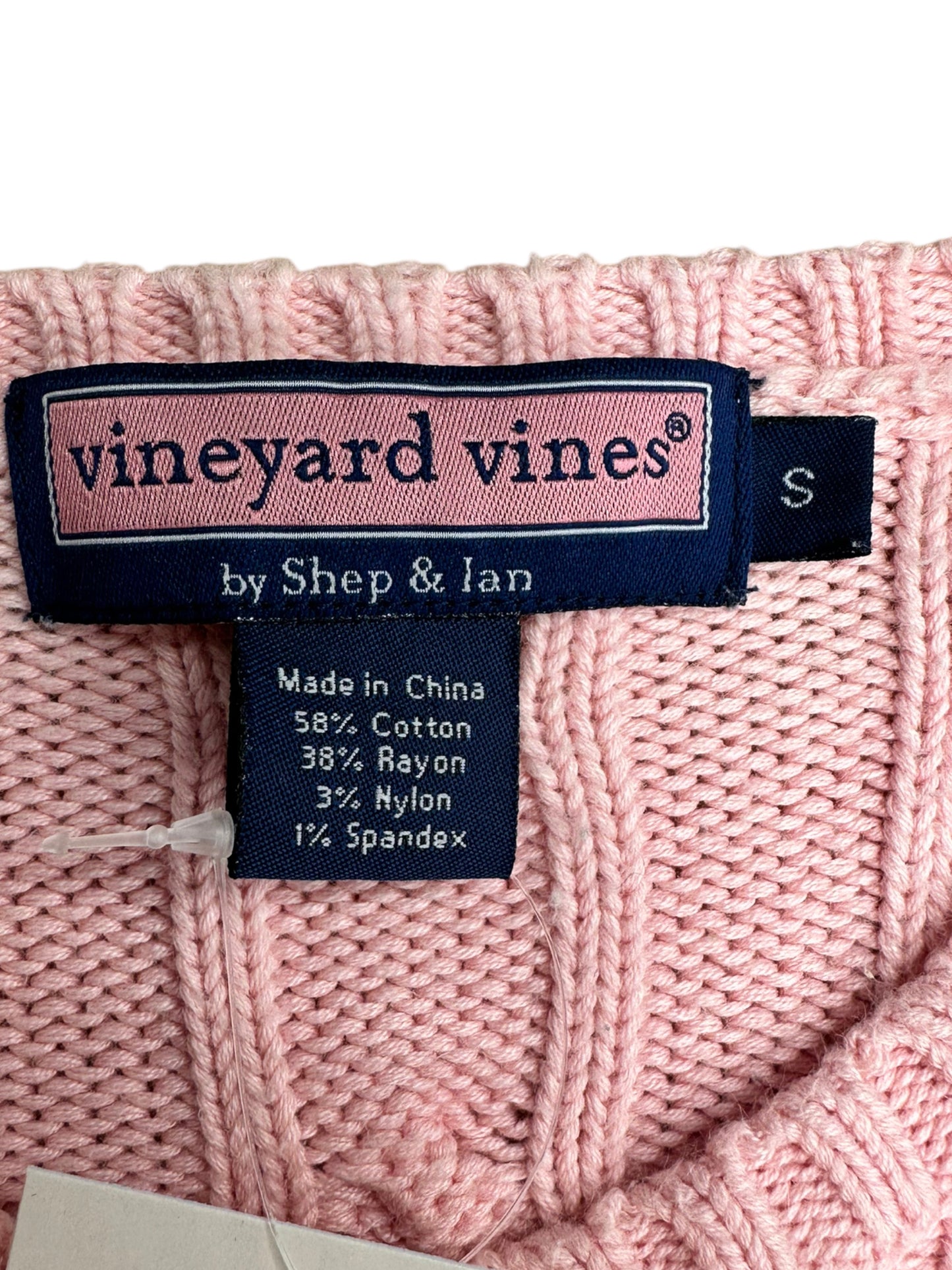 Vineyard Vines Pastel Pink Cable Knit Sweater Size S