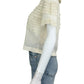 THE GREAT. Cream Cropped Lace Trimmed Blouse Size 0