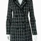 idem ditto Black Plaid Tweed Doublebreasted Coat Size S