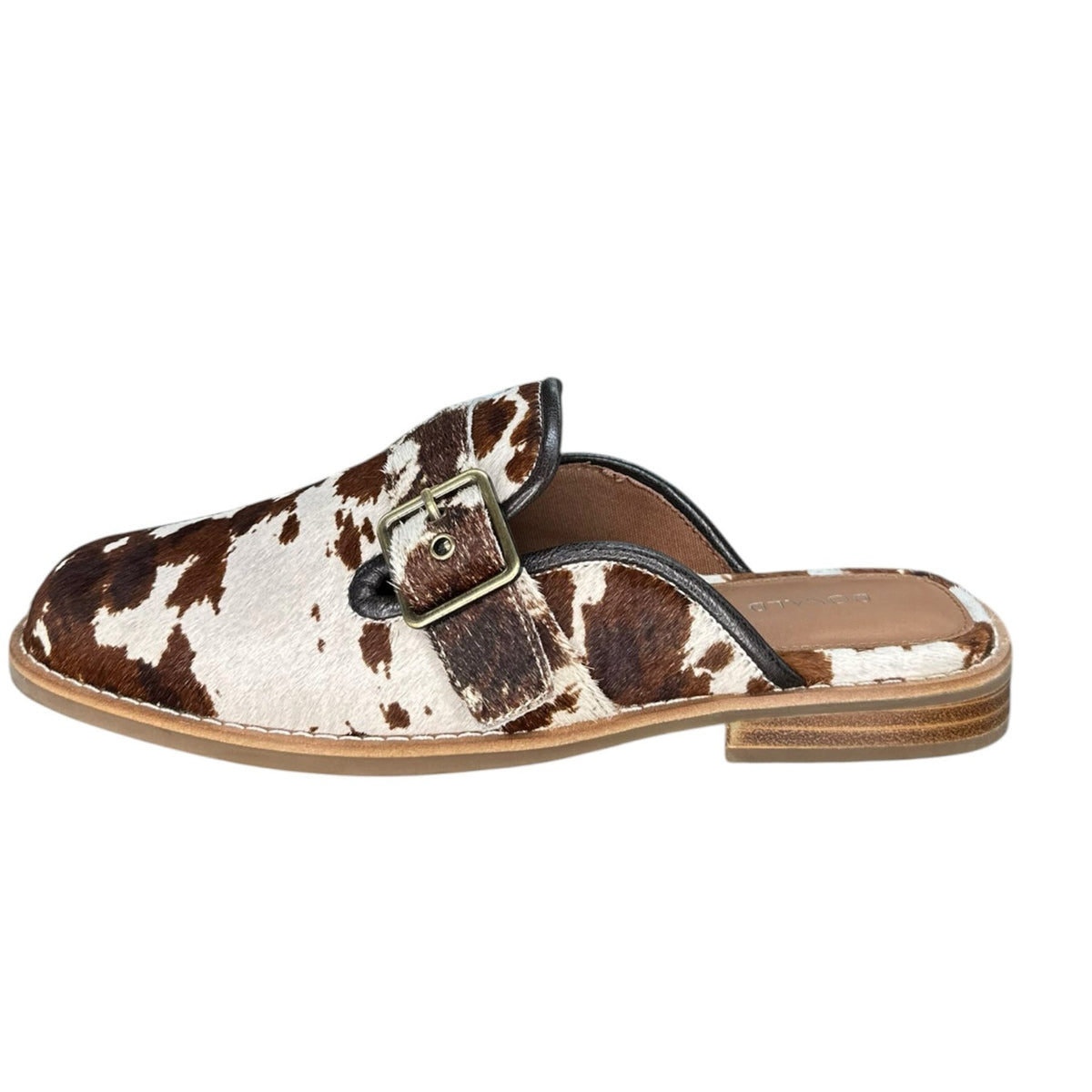 Donald Pliner 'SABEL' White/Brown Cow Print Mules Size 8.5