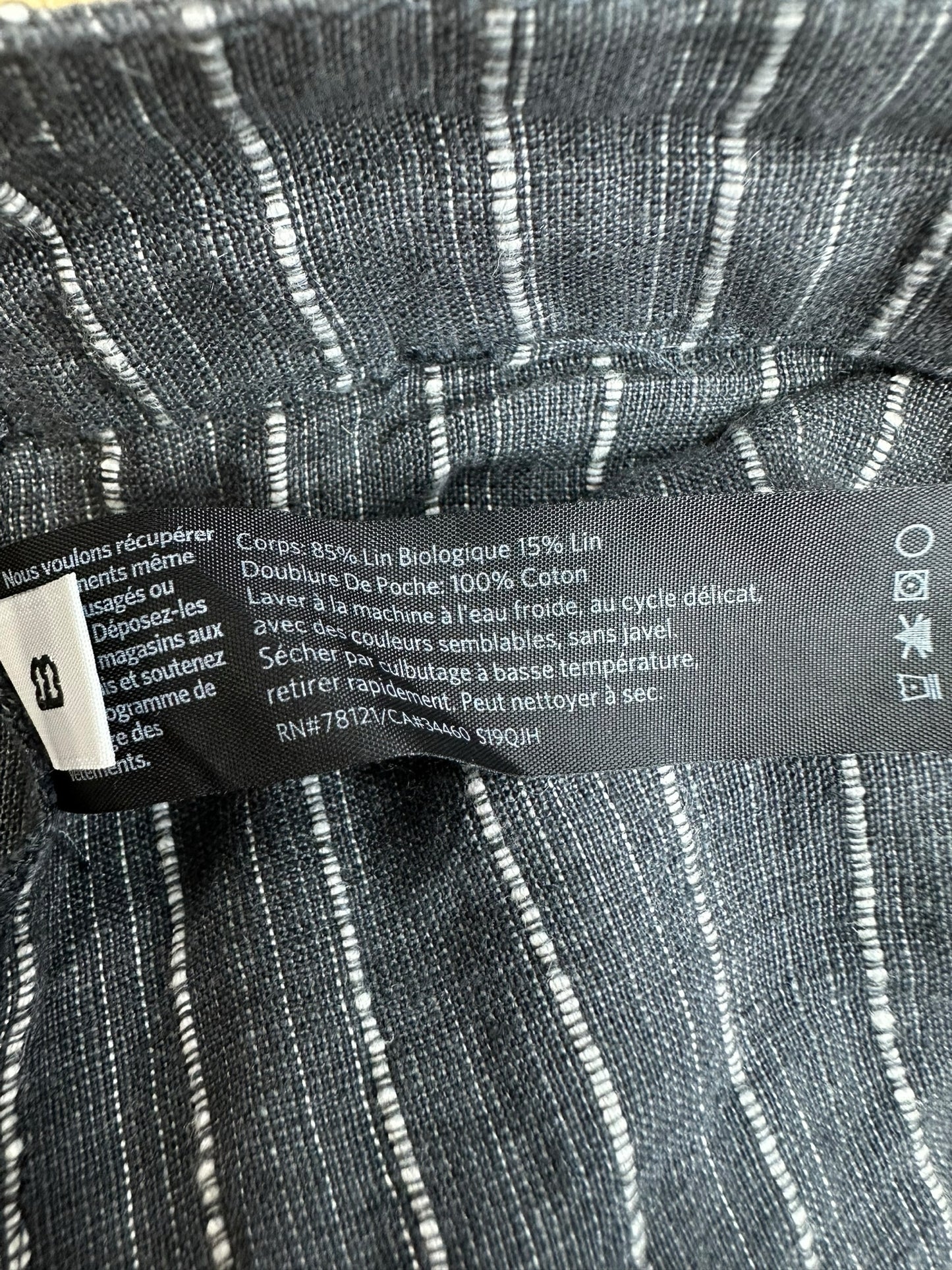 EILEEN FISHER Charcoal Gray Linen Pants Size PS