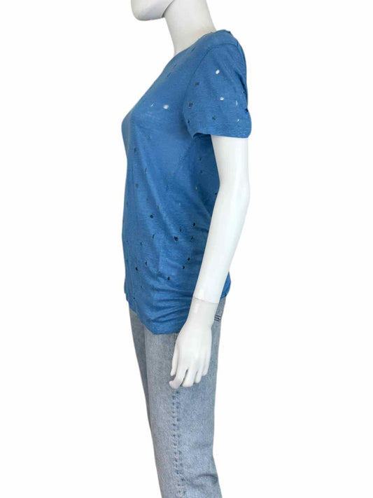 IRO Blue Distressd Linen Top Size XS