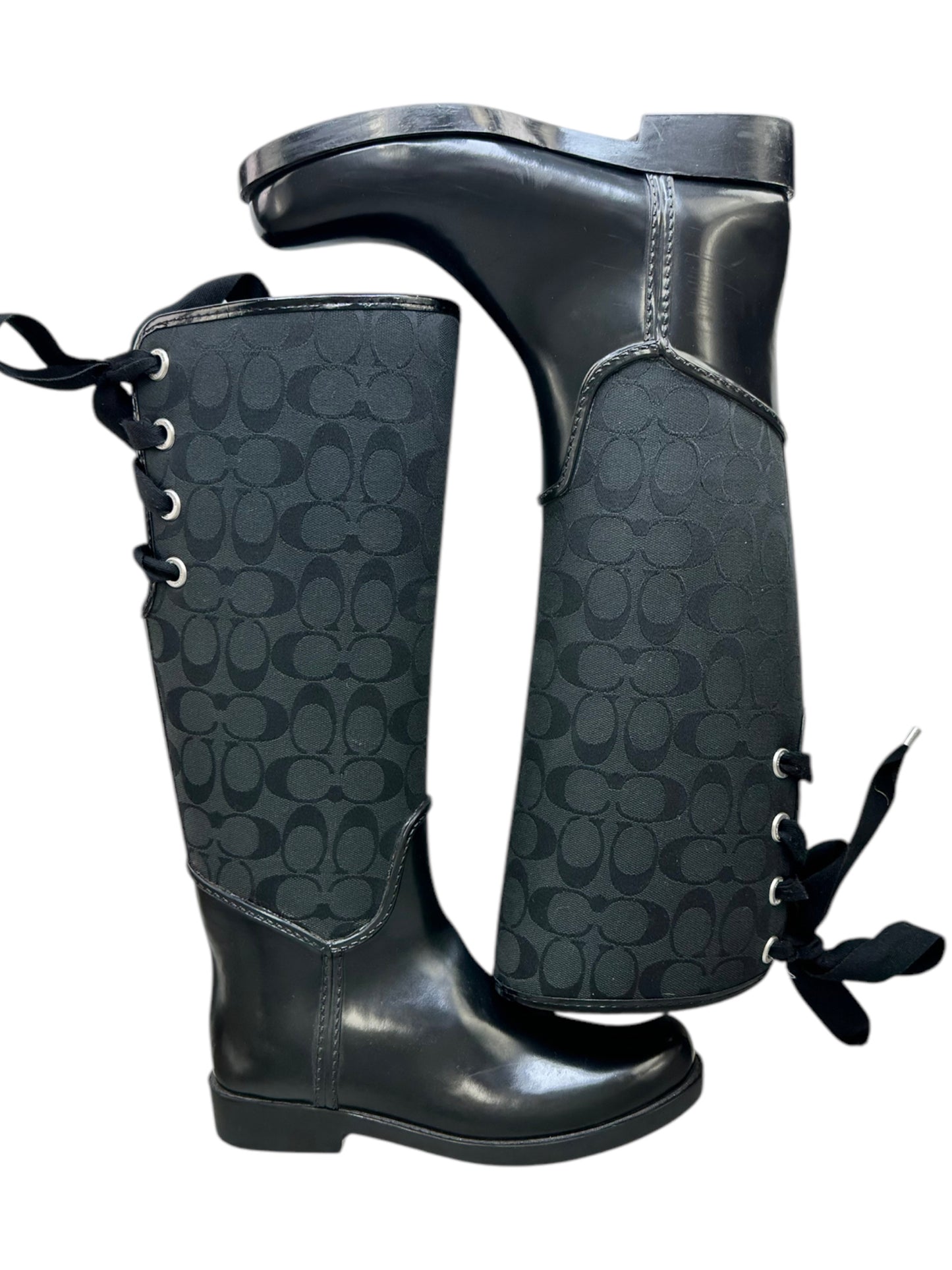 coach Black Rainboot Size 8