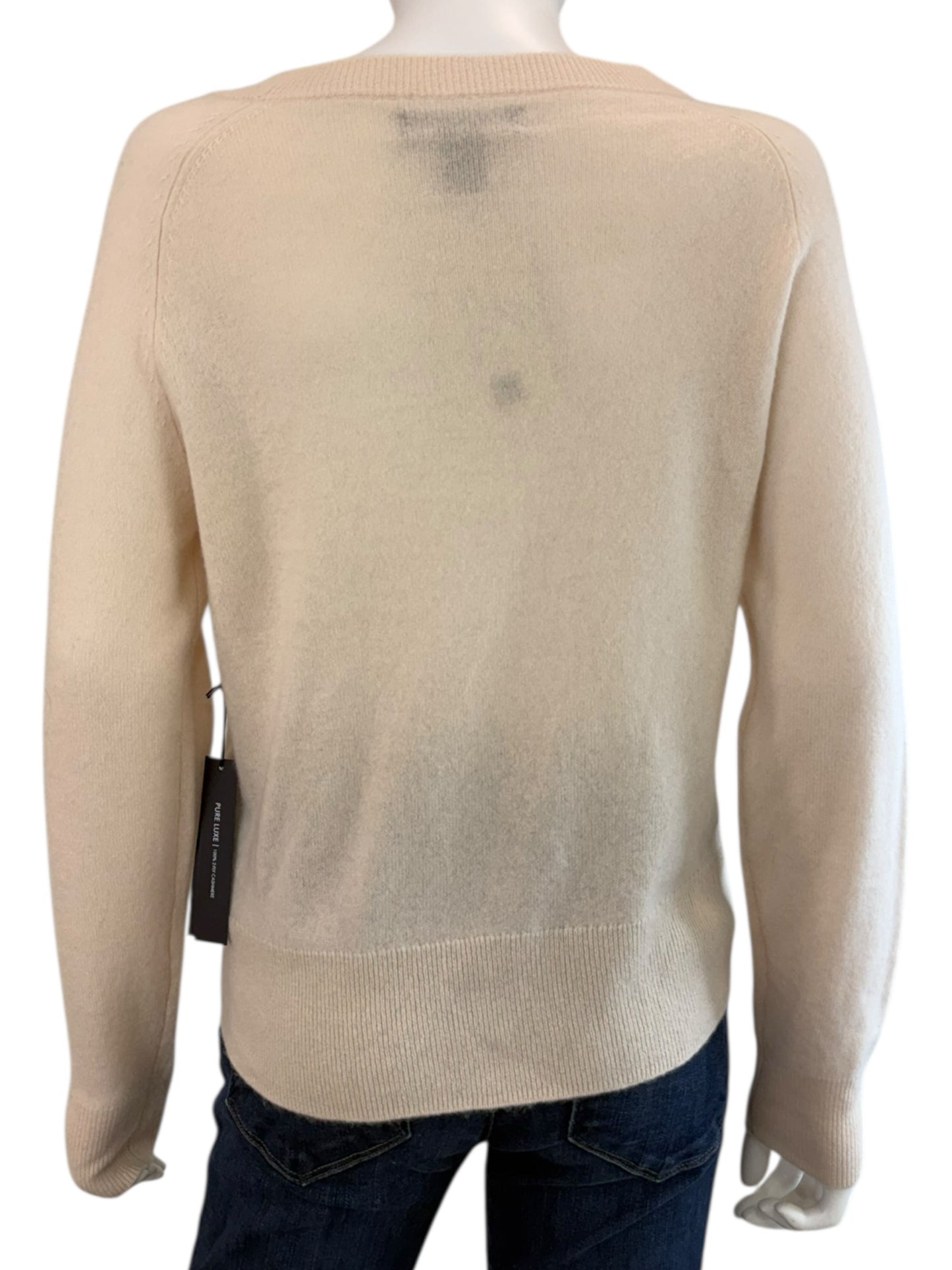 TAHARI NWT Ivory 100% Cashmere Sweater Size M