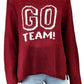 Wooden Ships NWT Red Ruby Jane GO TEAM Sweater Size S/M