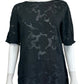 Reiss Black Floral Burnout Blouse Size 4