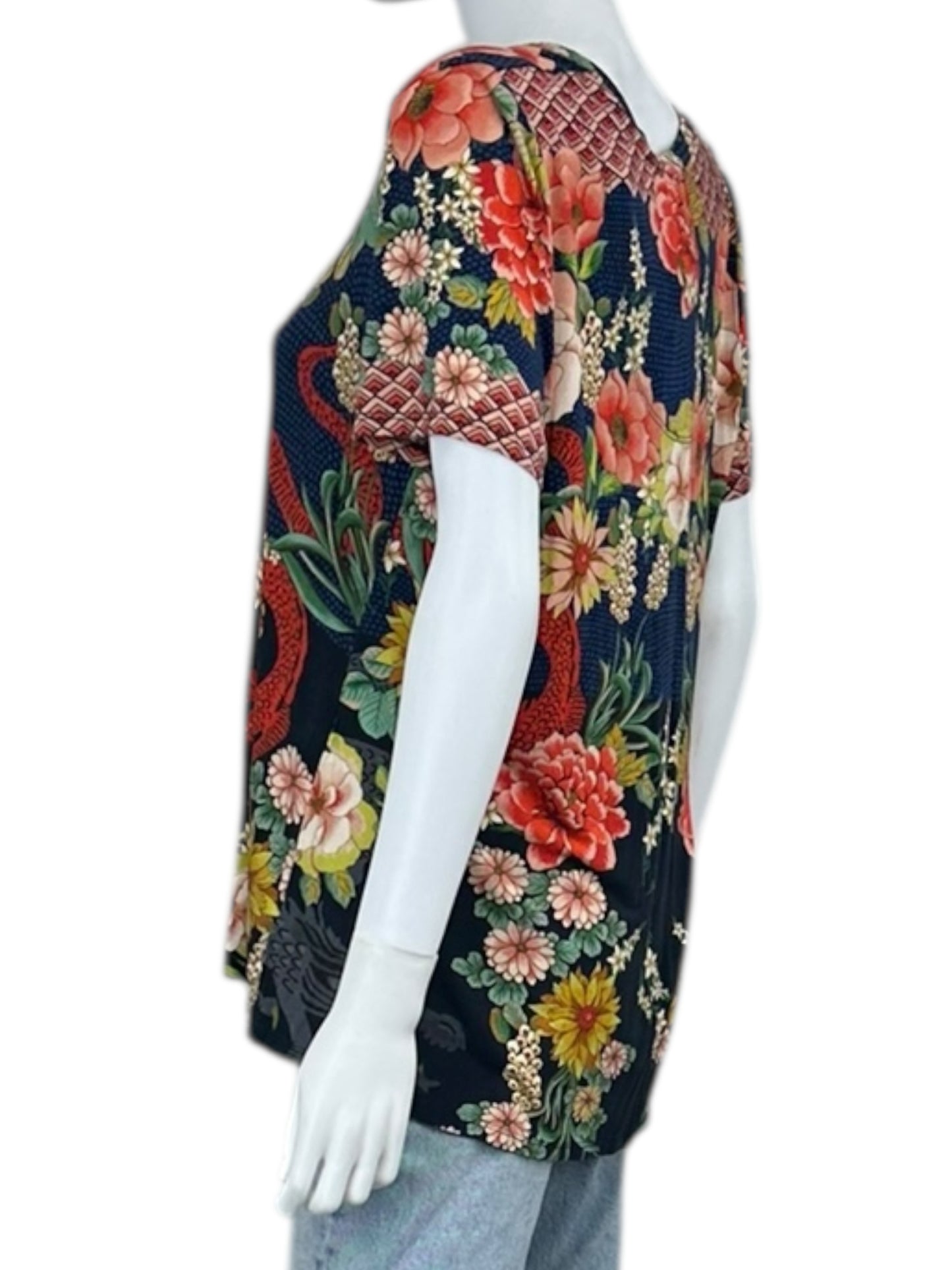 Johnny Was Floral Print Knit Top Size M