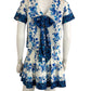 ALIVIA Blue Floral Lynn Top and Anessa Skort Size XS