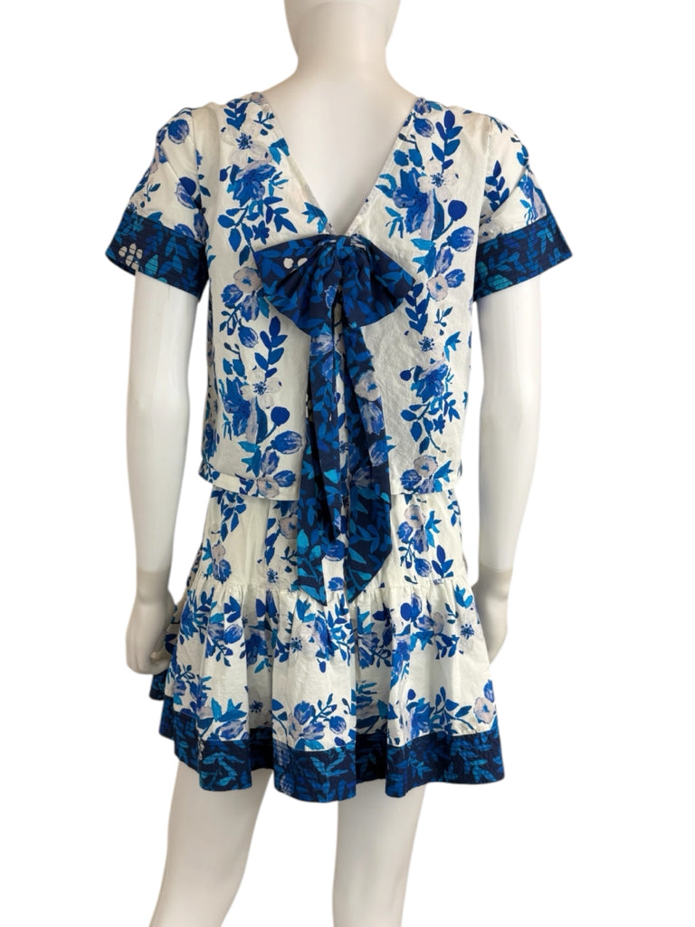 ALIVIA Blue Floral Lynn Top and Anessa Skort Size XS