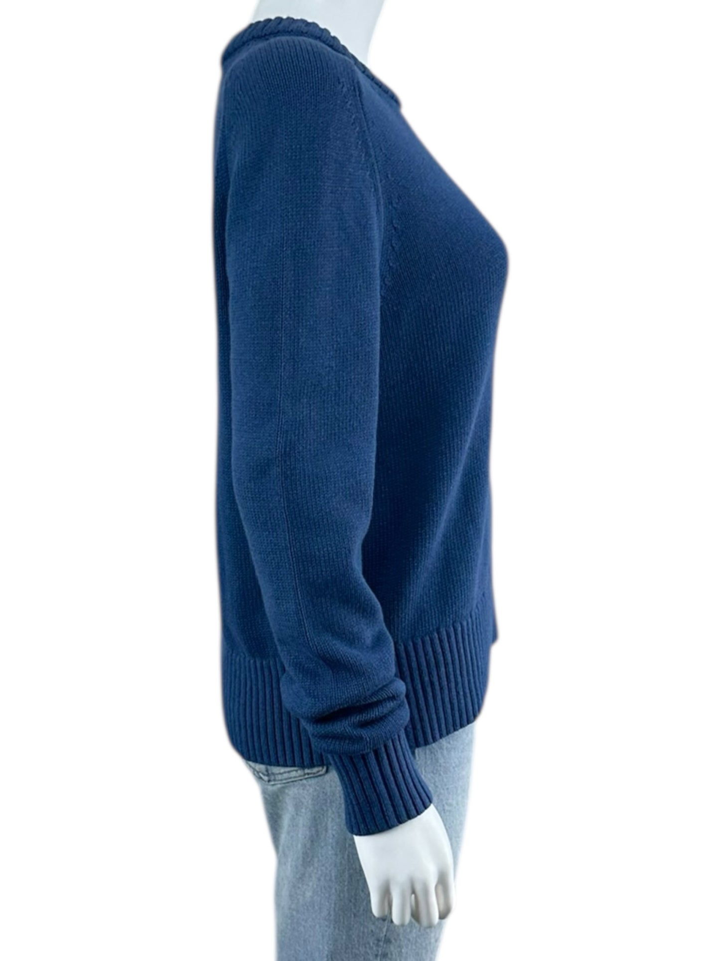 BANANA REPUBLIC NWT Blue Cotton Silk Blend Sweater Size S