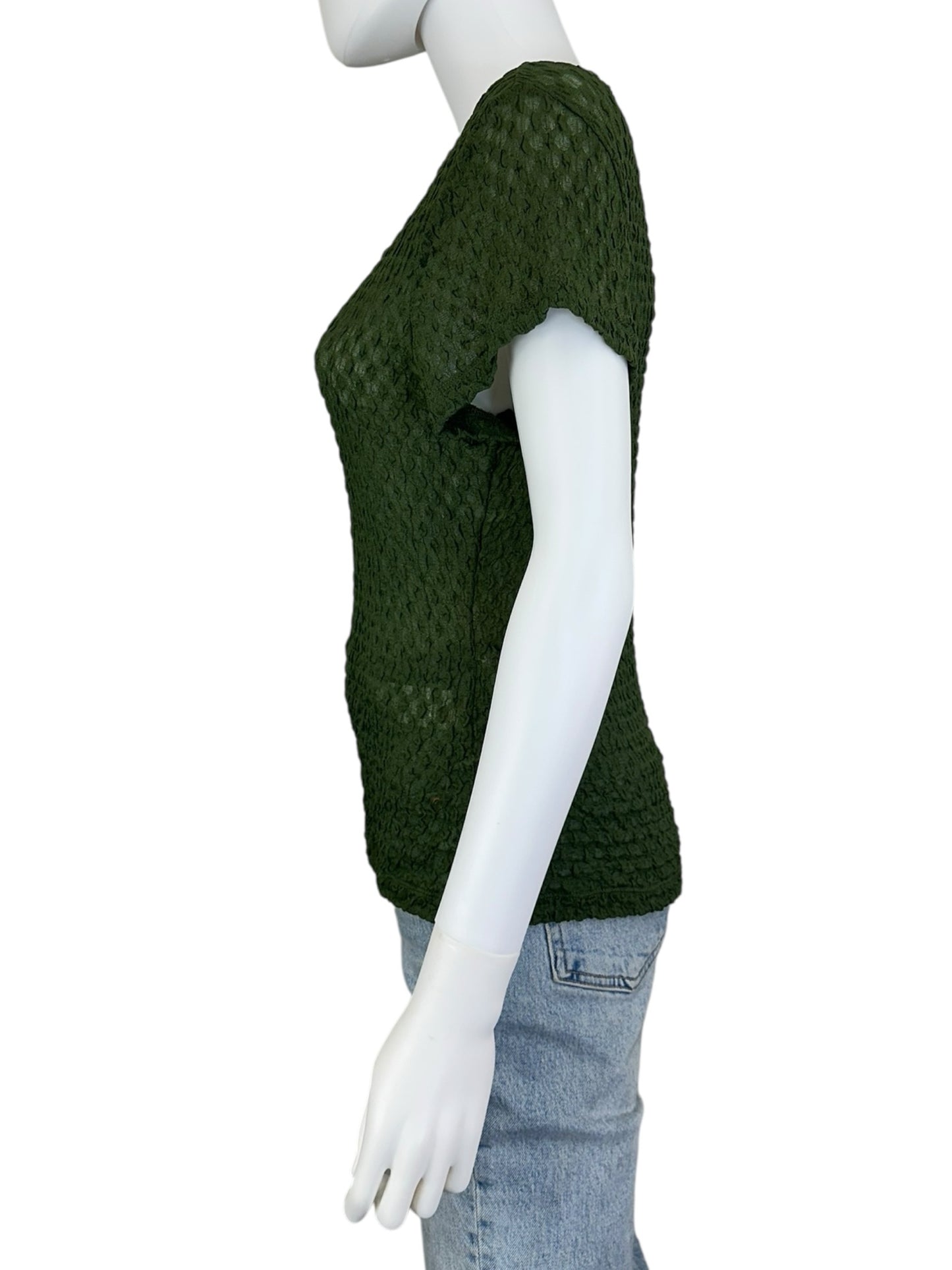 FRAME Dark Green Knit Top Size XL