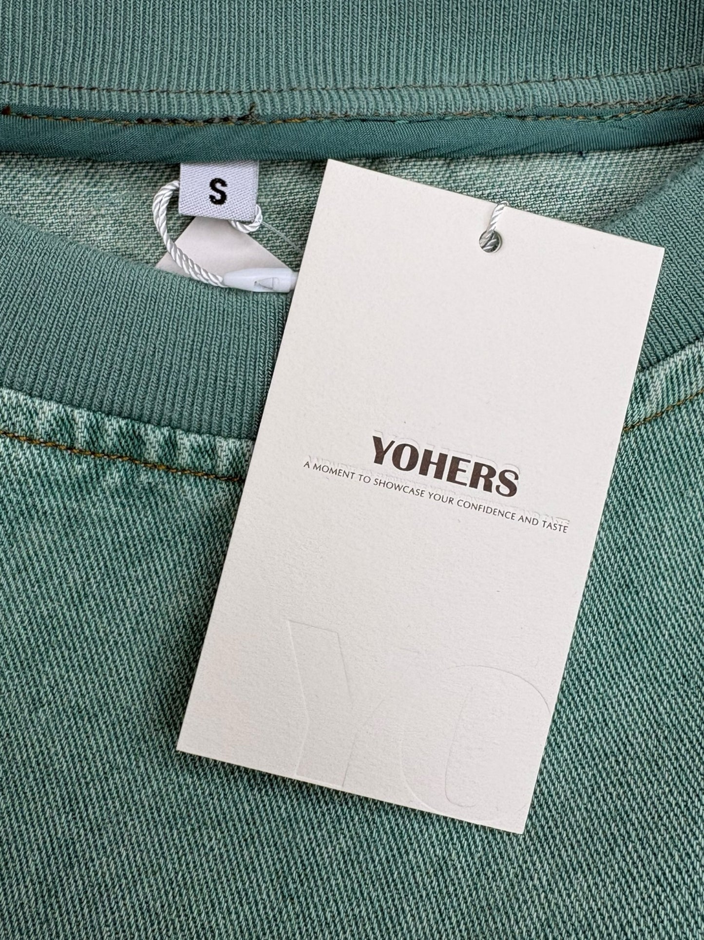 YOHERS NWT Green Oversized Pocket Frayed Hem Mini Dress Size S