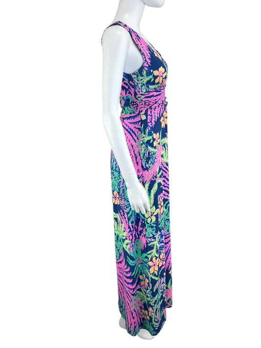 Lilly Pulitzer Blue Coral Print Maxi Dress Size S