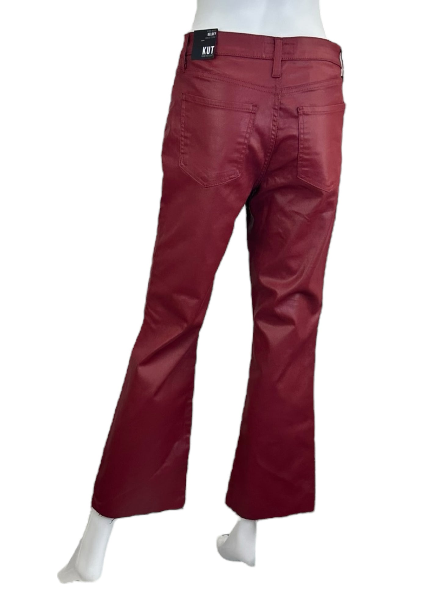 KUT from the Kloth NWT Burgundy Coated Kelsey Crop Boot Jeans Size 6