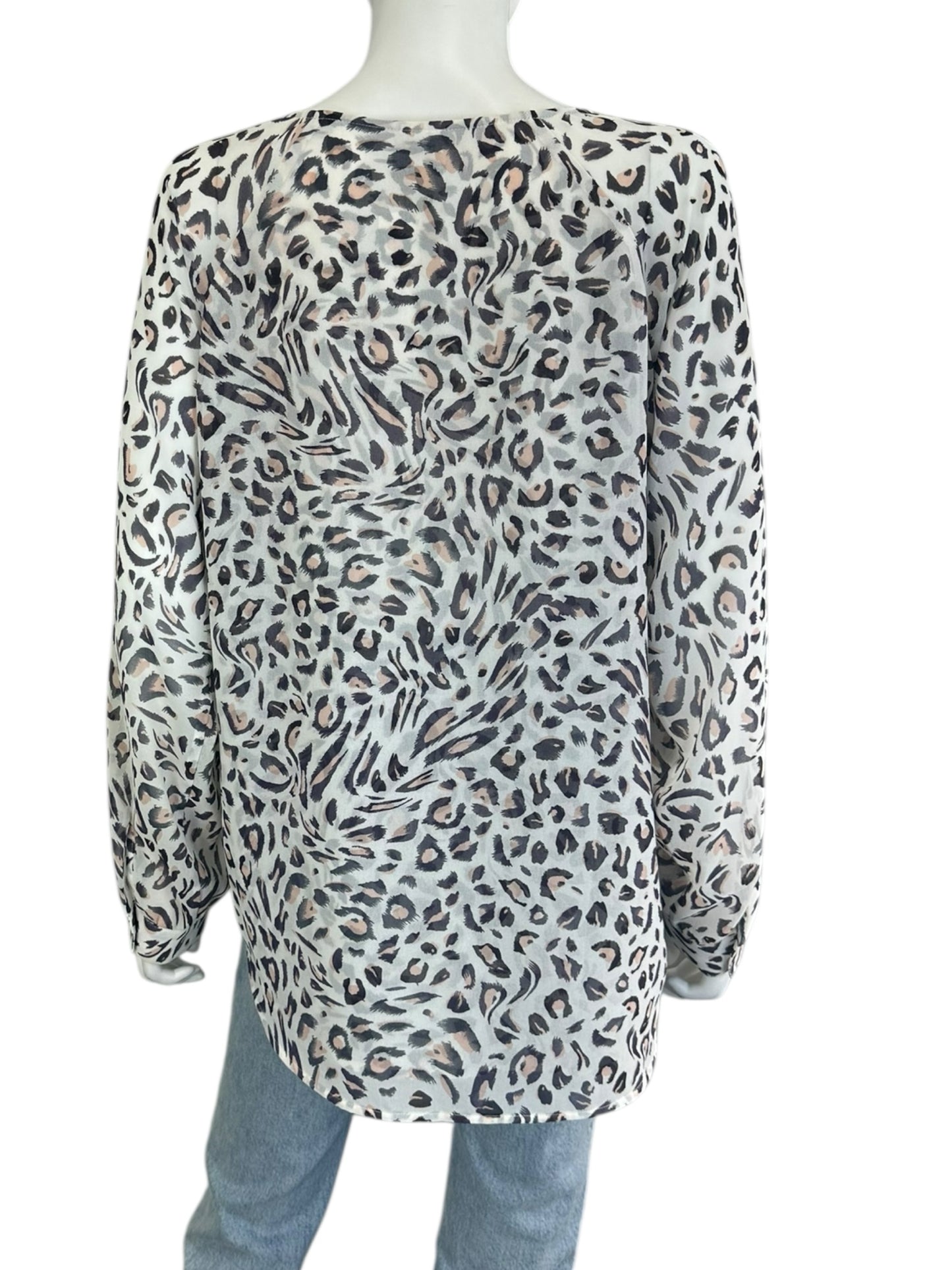 Cabi Glamour Leopard Print Blouse Size M