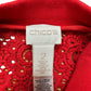Chico's Red Eyelet Lace Bomber Jacket Size L