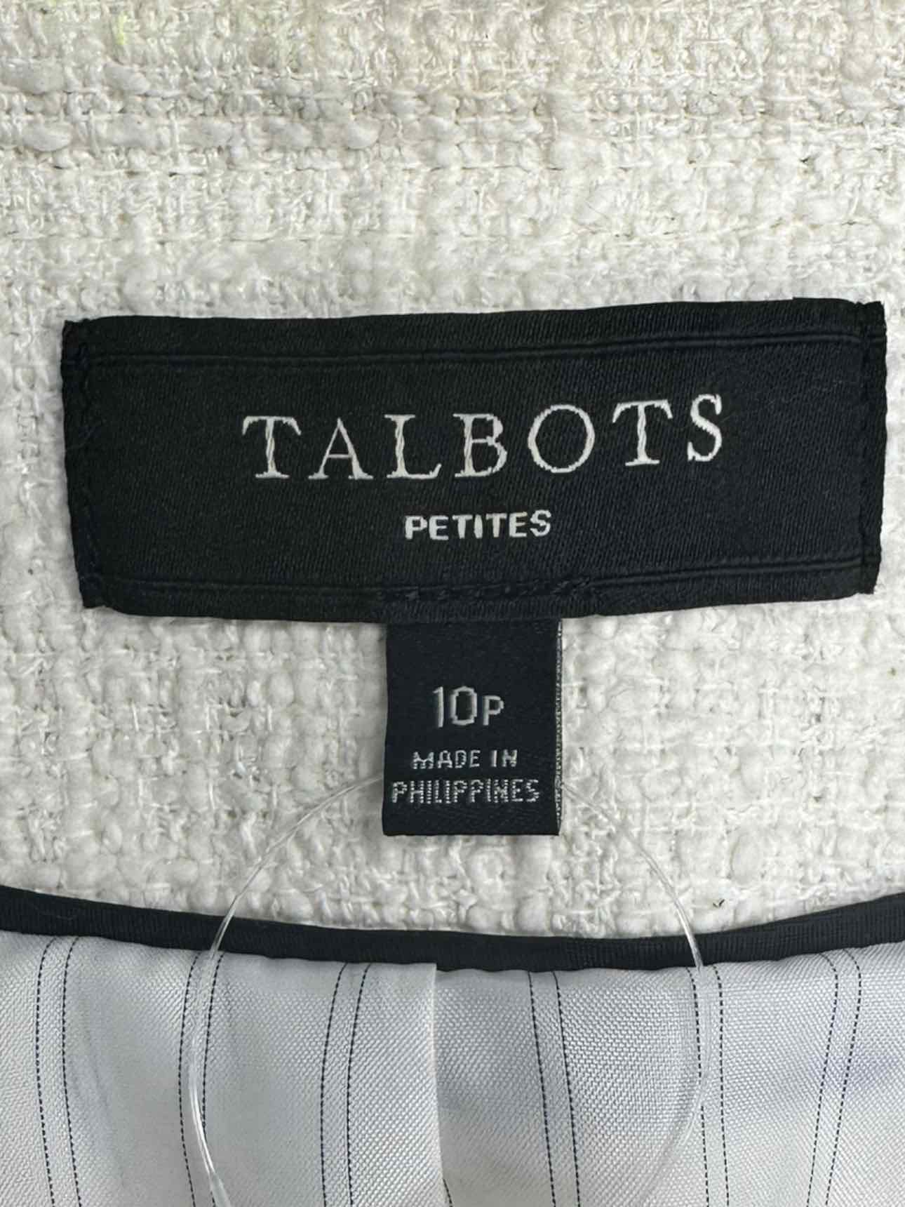 Talbots White Tweed Blazer Size 10P