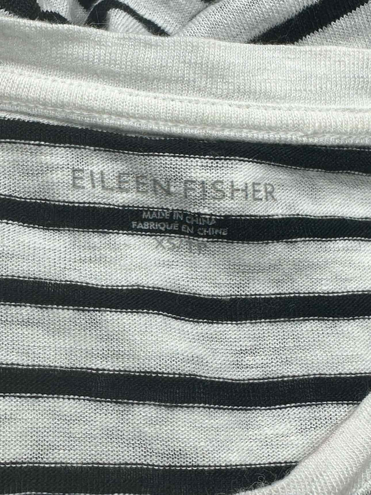 EILEEN FISHER Striped 100% Organic Linen Top Size XS