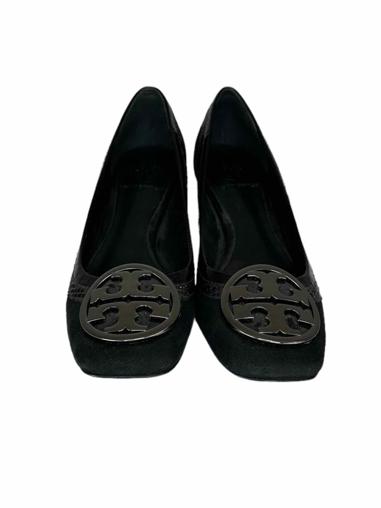 TORY BURCH Black Suede FRANNIE Pumps Size 6.5