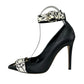 Salvatore Ferragamo Black Leather Lurano Pumps Size 7.5